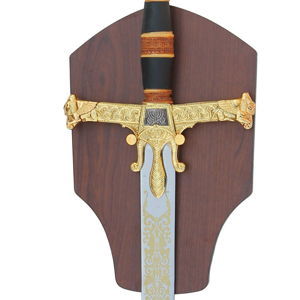 Wood Grain Wall Display Plaque | Beautiful CherryRed Medieval Sword Knife Holder