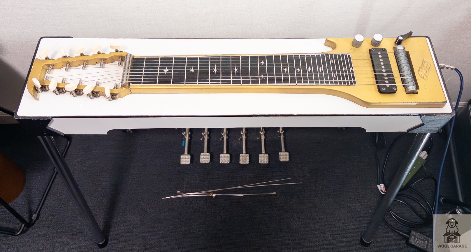 FUZZY 10 String Pedal Steel Guitar 6 Pedals w/ Hard Case Vintage From Japan