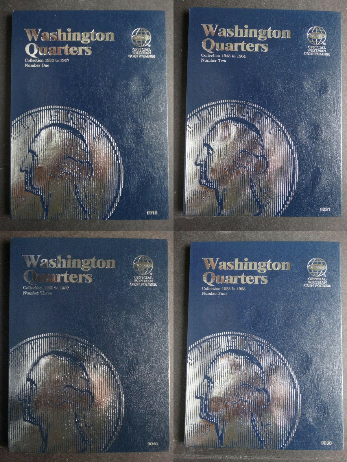 Set of 4 - Whitman Washington Quarters Coin Folders Number 1-4 1932-1998 Book