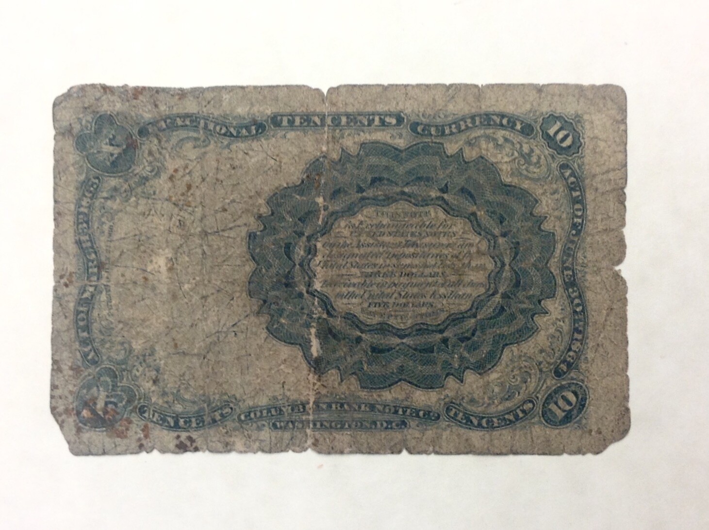 ~ TEN 10 CENTS FIFTH / 5TH ISSUE FRACTIONAL CURRENCY MEREDITH - FREE SHIPPING