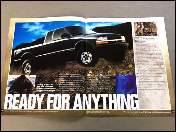 2001 Chevrolet S-10 Pickup Truck Xtreme ZR2 Car Sales Brochure Catalog
