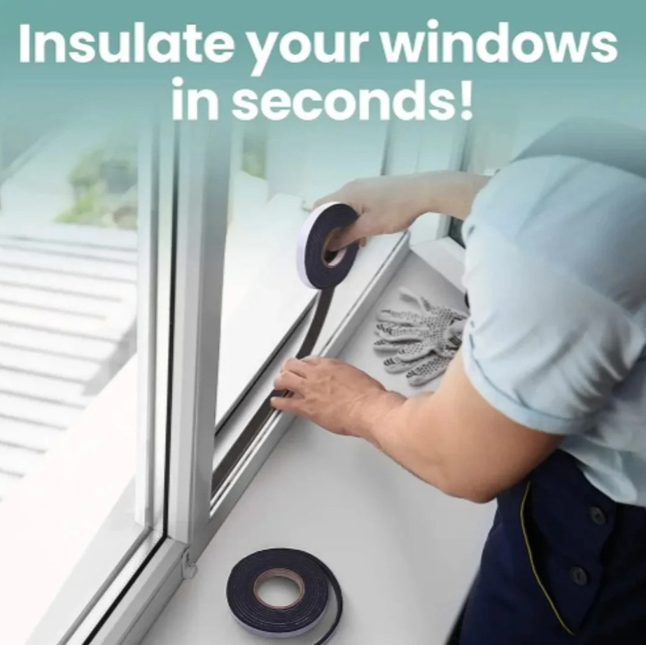 4m Foam Window Sealing Strip Weatherproof Soundproof Self Adhesive Tape