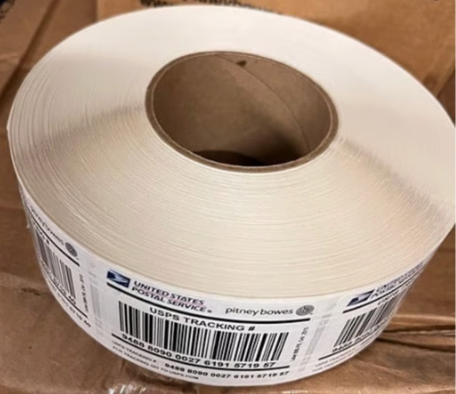 Roll of 2000 Pitney Bowes Label 888 Tracking Number stickers for USPS packages
