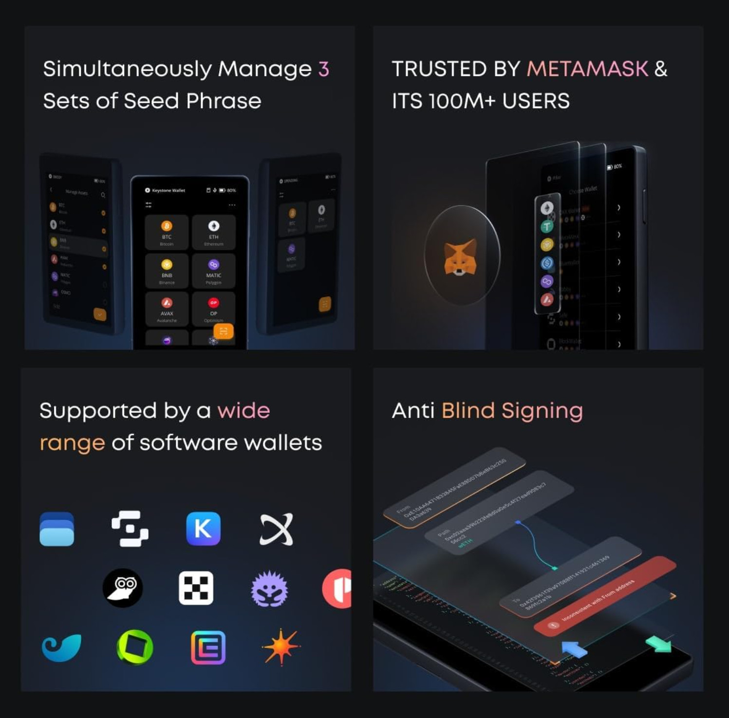 Keystone ~ Cryptocurrency Hardware Wallet Air-gapped Keystone 3 Pro Touch Screen