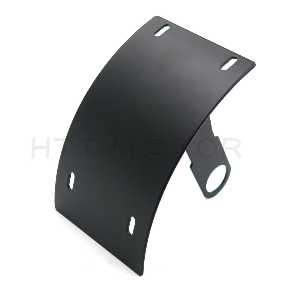 Black Curved License Plate Relocator Frame Bracket Mount Tag Holder for 1" axle