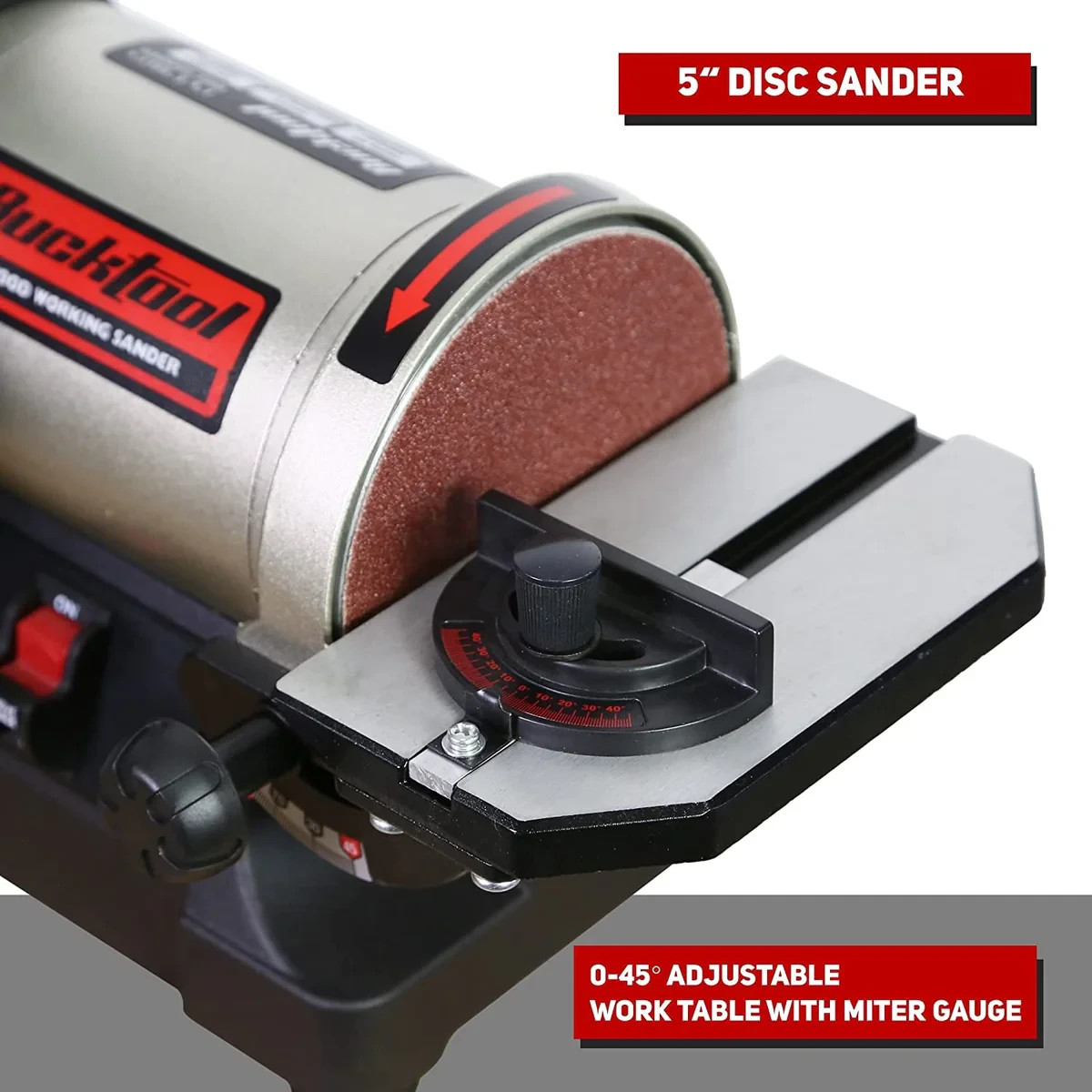 BUCKTOOL 1"x30" Bench Belt Sander with 5" Disc,1/3HP Benchtop Belt Disc Sander