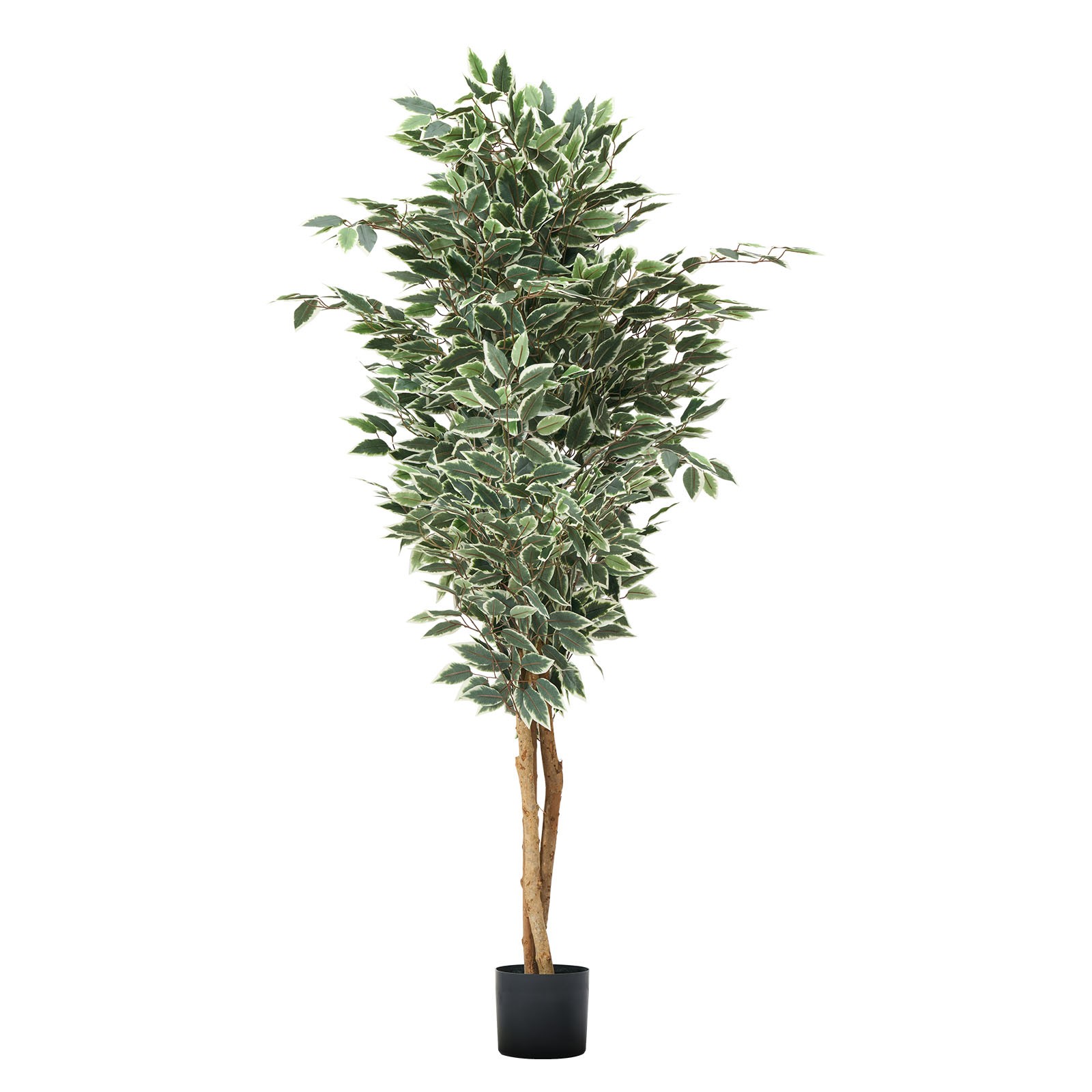 Uimoso 6FT Artificial Ficus Tree Tall Faux Plant with Black Pot Indoor Decor