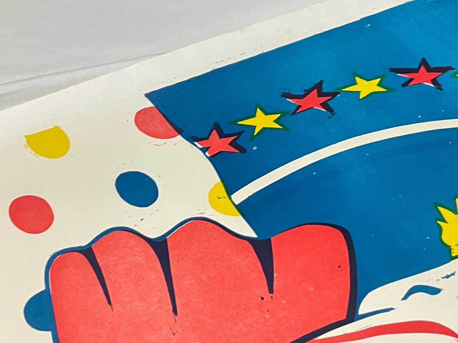 28" x 42" Original Vtg Fisher Bros Circus Poster Clown With Glasses Arkansas #3