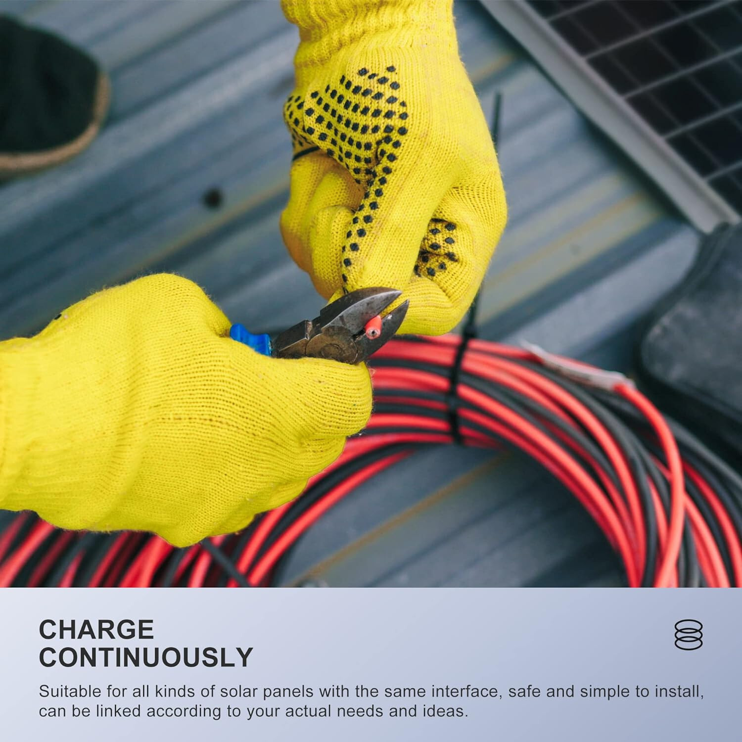 50FT 10 AWG Solar Panel Extension Cable PV Wire Solar Connectors Pair 6mm²