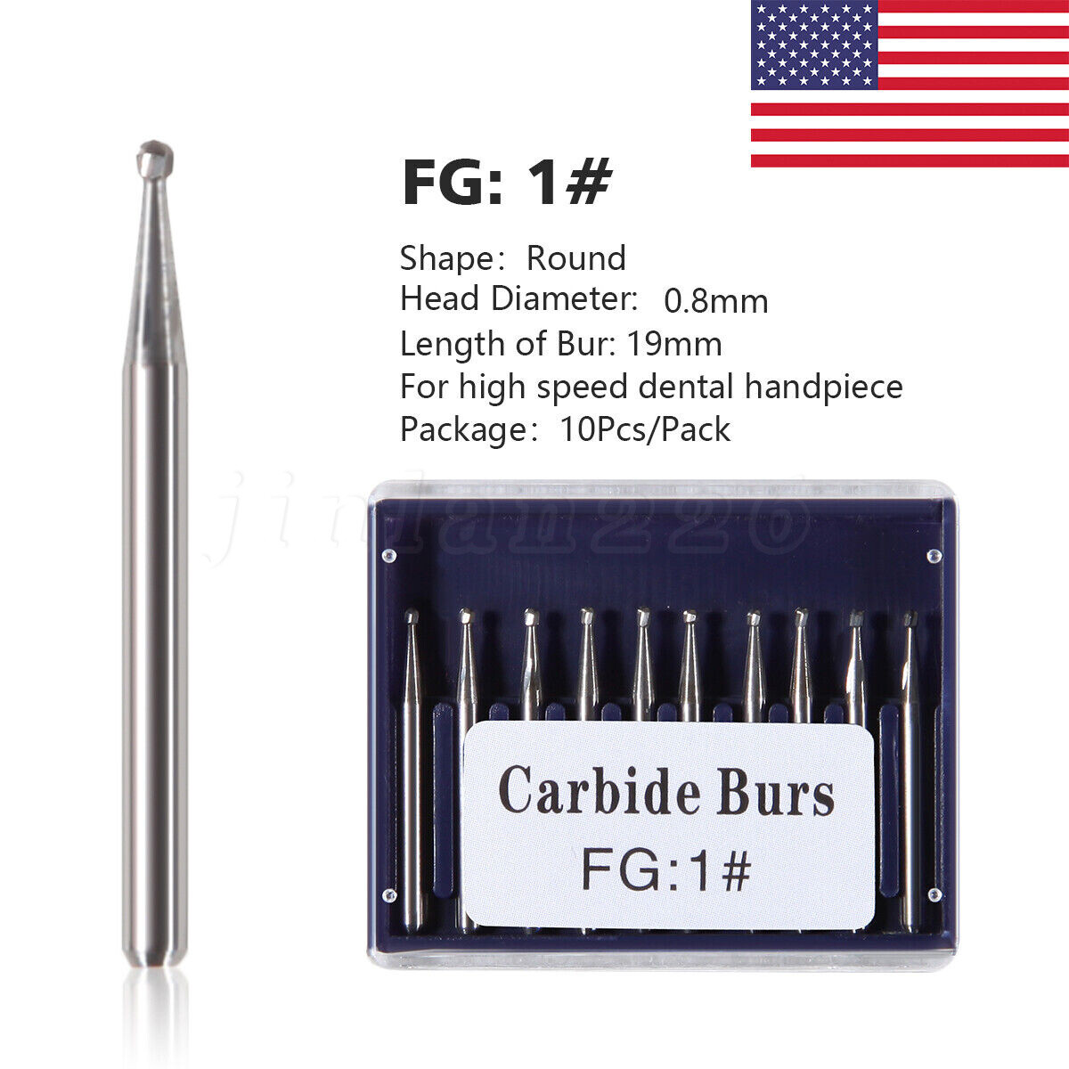 Dental Carbide Burs FG Friction Grip Round Tungsten Carbides High Speed