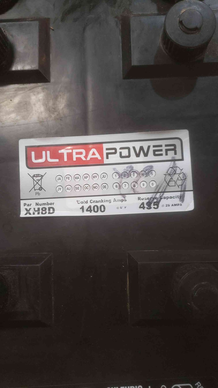 ULTRAPOWER XH8D 12V 1400 CCA Maintenance-Free Heavy Duty Battery (SKU: 110807)