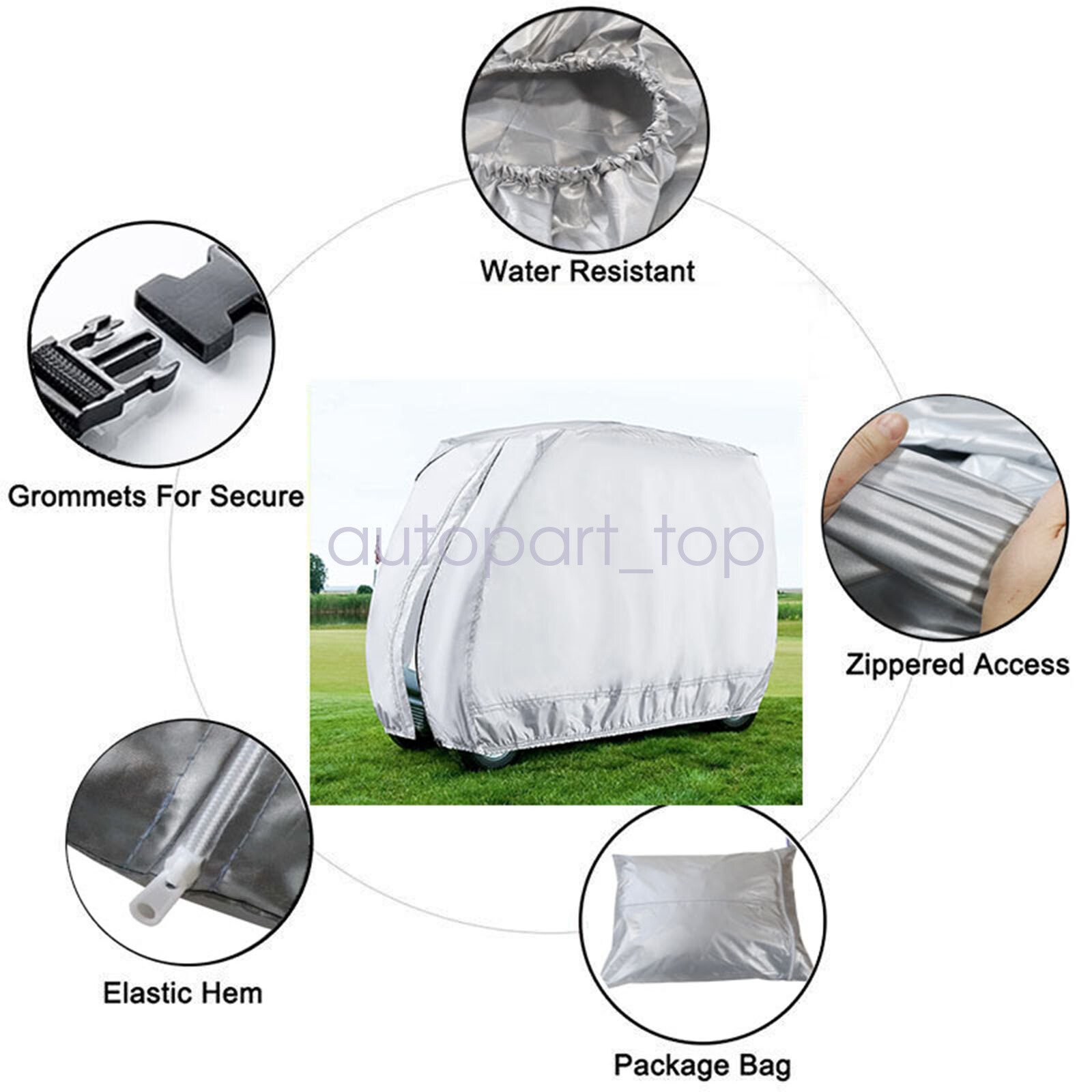 UV Prevent Dustproof Waterproof cloth Golf Cart Cover For EZGo Club Car Yamaha