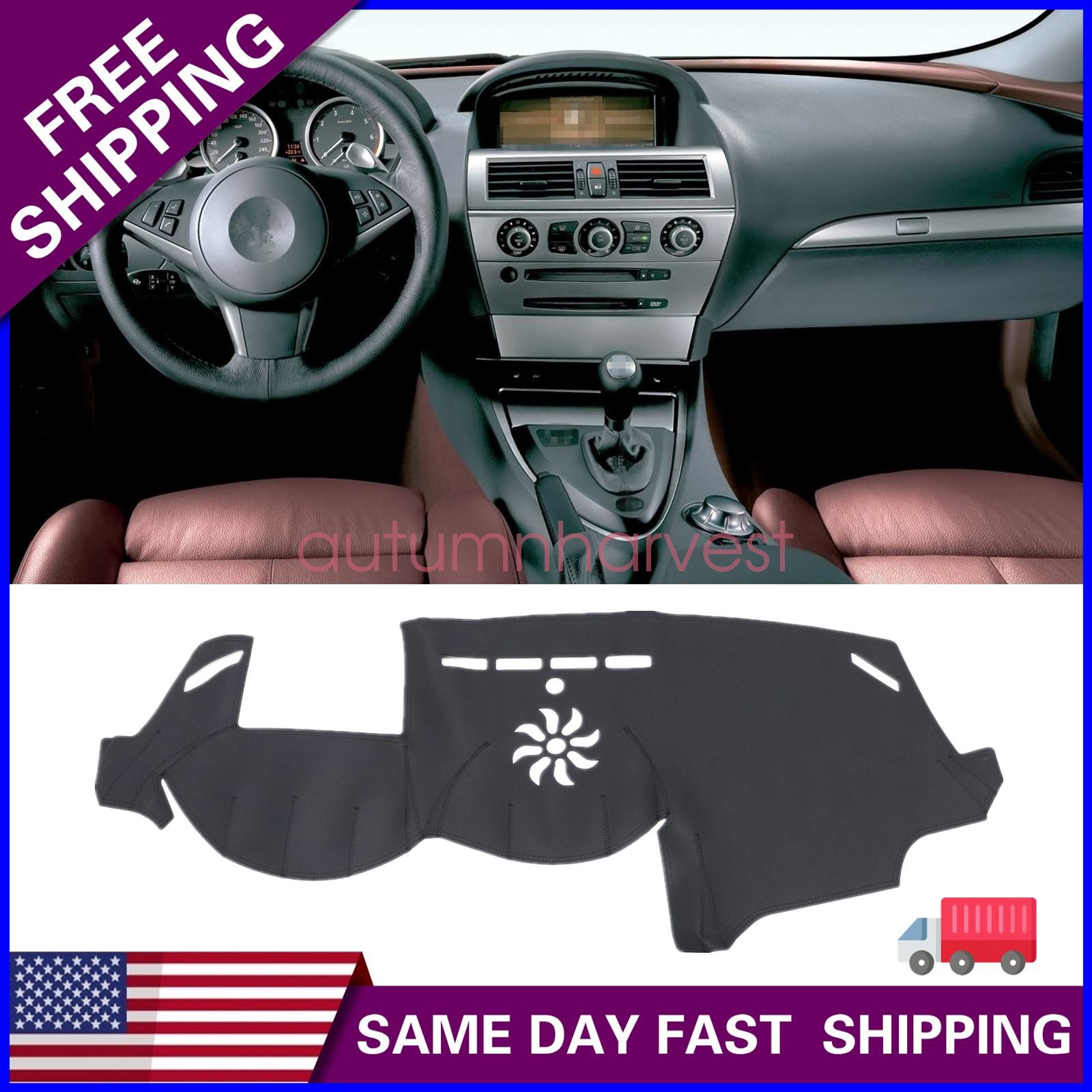 For 2004-2010 BMW 650Ci 650i 6 Series Leather Dashboard Dash Cover Dashmat