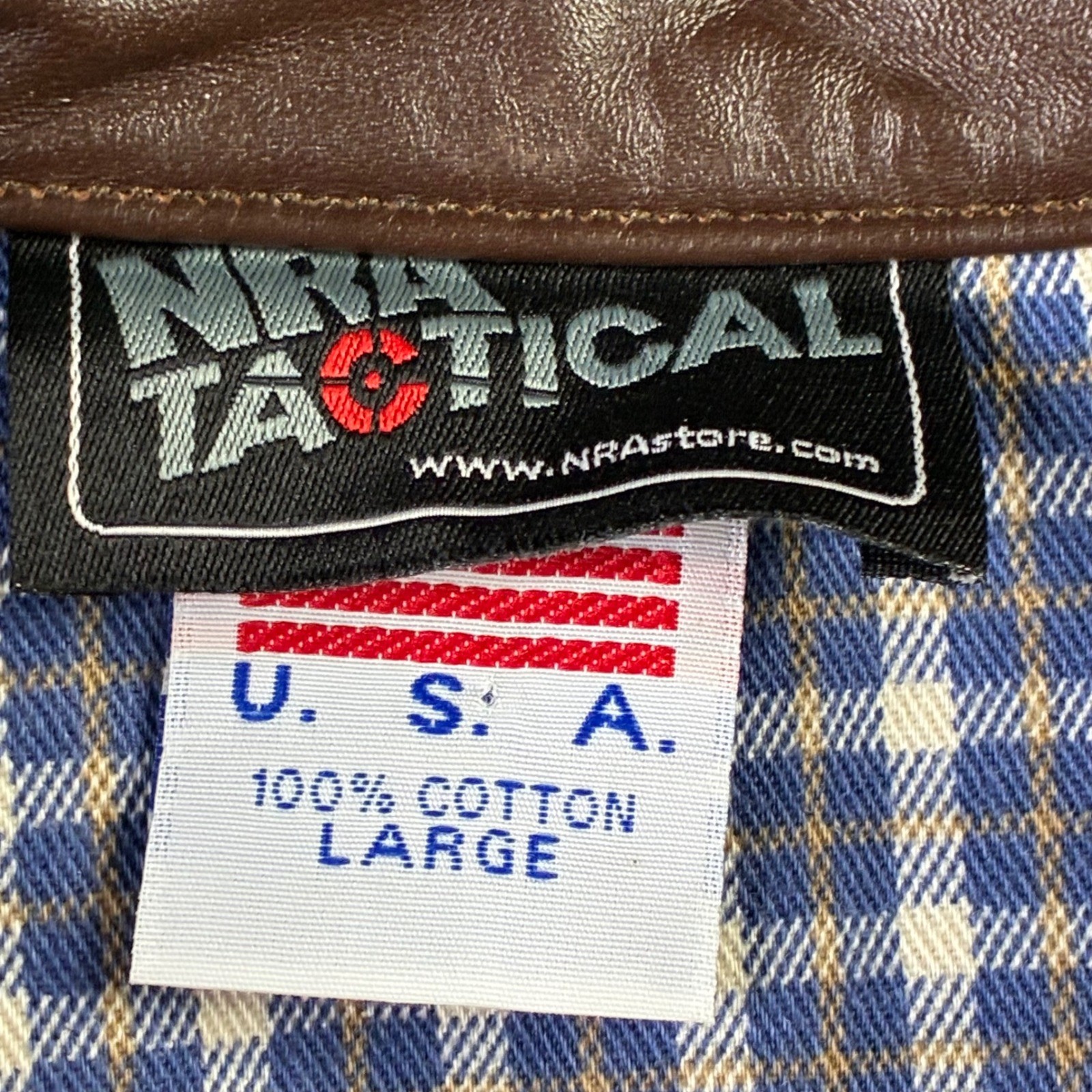 NRA Tactical Canvas Leather Barn Jacket CCW Ammo Pouch Chore Coat L Made In USA