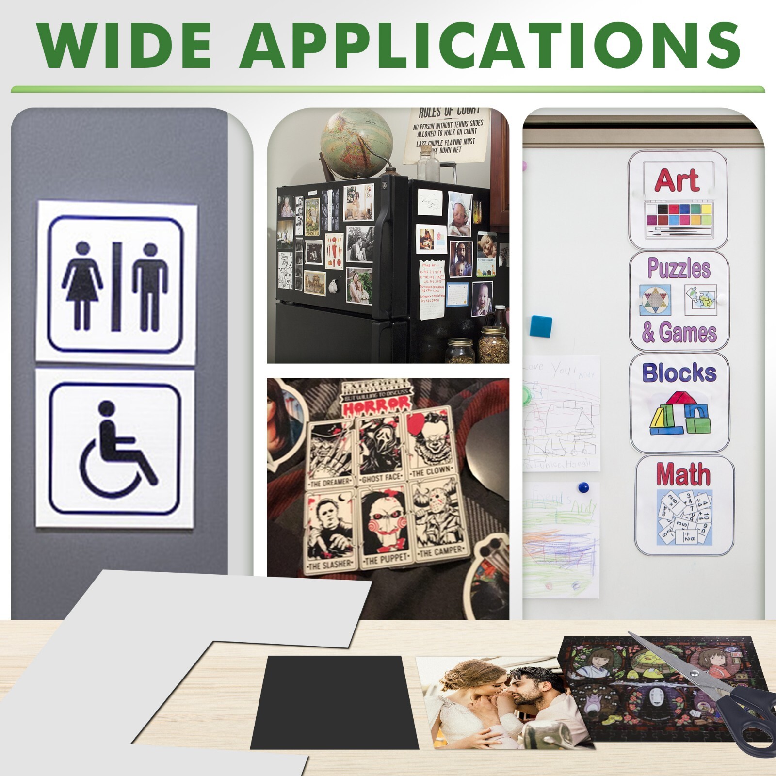 60 Pcs 8.5 x 11 Inch Strong Flexible Self-Adhesive Magnetic Sheets 20Mil Thick