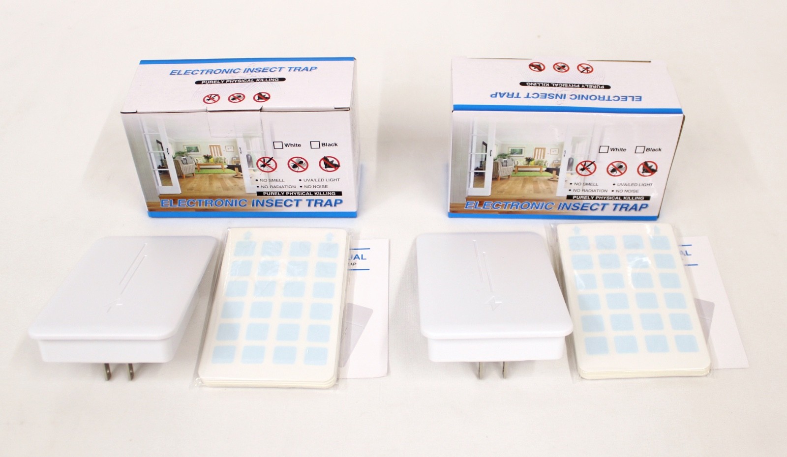 2 Pack Plug-In Flying Insect Trap Zevo UV Light Mosquito Fly Killer w/10 Refills