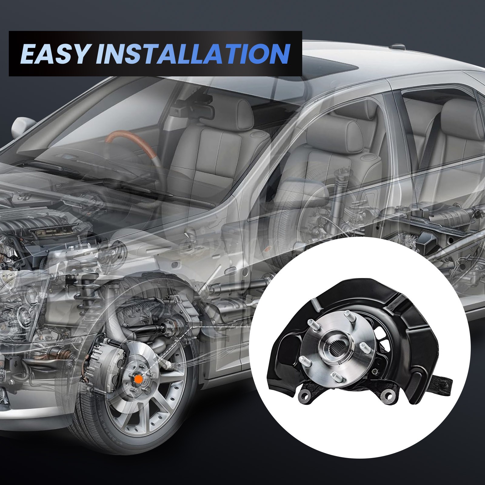 2x Front Wheel Hub Bearing Steering Knuckle Assembly for Toyota Sienna 2004-2010