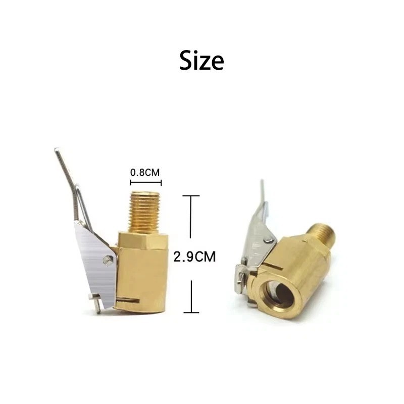 2-Pack Brass Tire Air Chuck, Locking Quick Connect Inflator Hose Adapter, No Lea