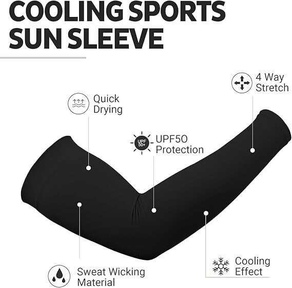 5 Pairs Cooling Arm Sleeves Cover UV Sun Protection Sports Outdoor For Men Women