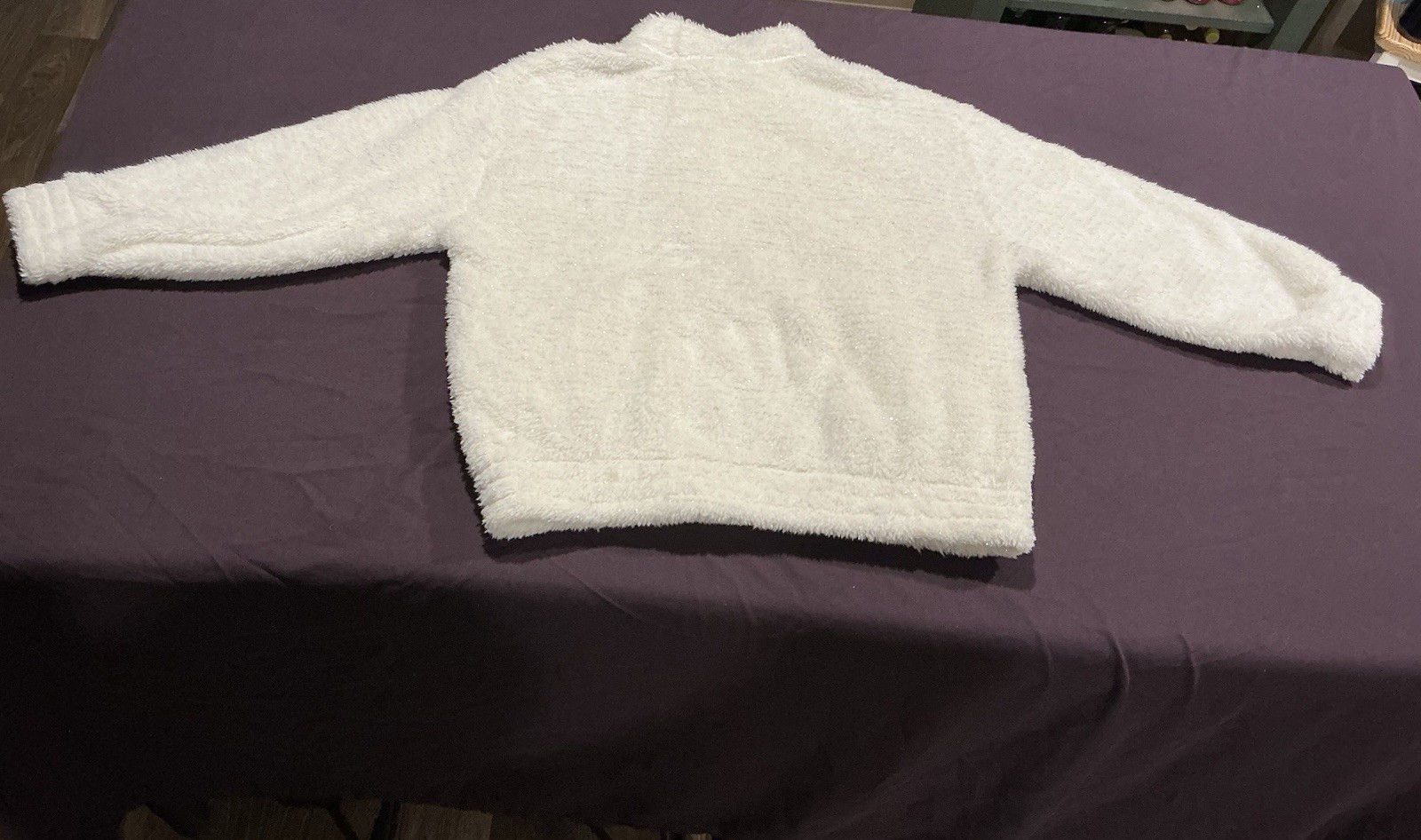 White Glitter Adidas Girls Jacket Size 16 XL