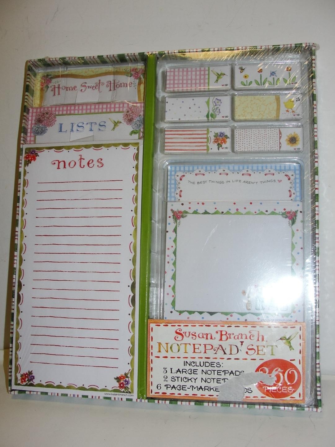 Susan Branch 360 Piece Notepad Set - 3 Lg Pads - 2 Sticky - 6 Page Marker Pads