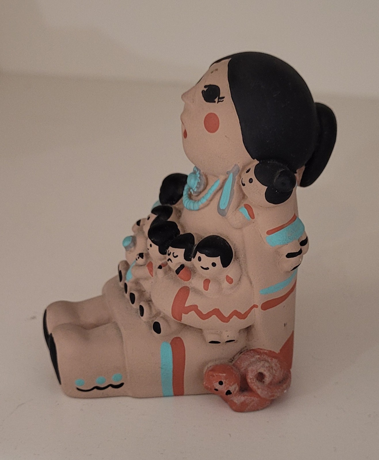 Vintage Teissedre Signed Native American Storyteller Hand Painted Figurine