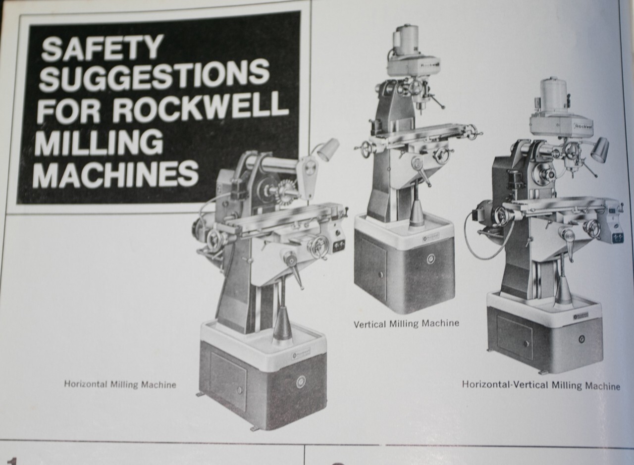 ROCKWELL Vertical Mill Machine Owner Operator Parts Manual ORIGINAL