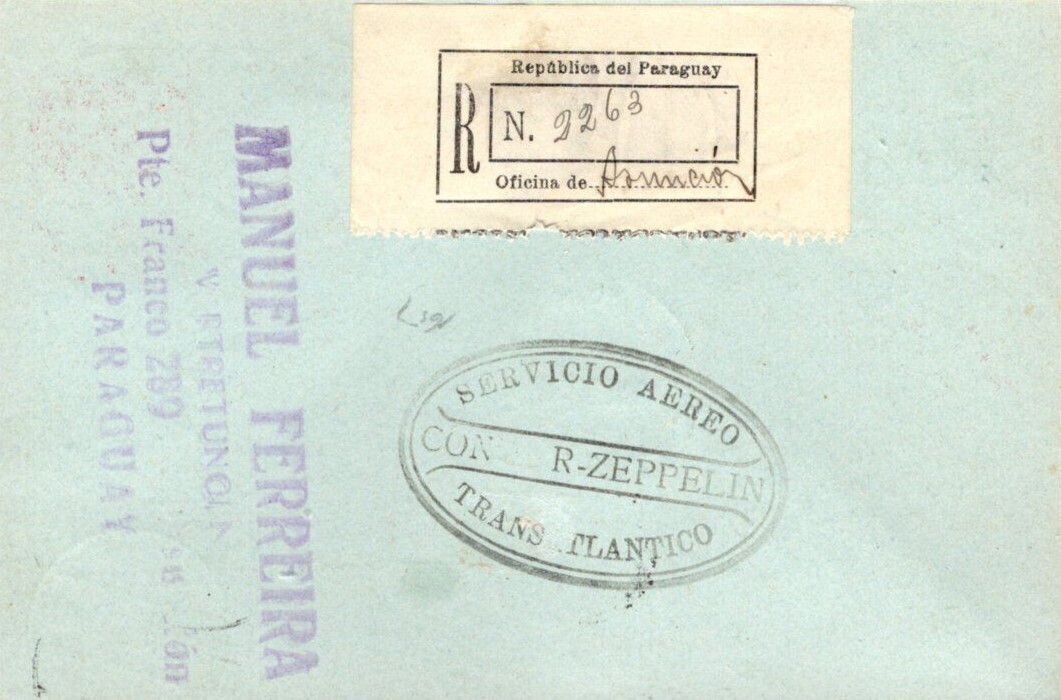 Paraguay Zeppelin Post - 1932 Flight From Rio To Friedrichshaven - Sieger #155