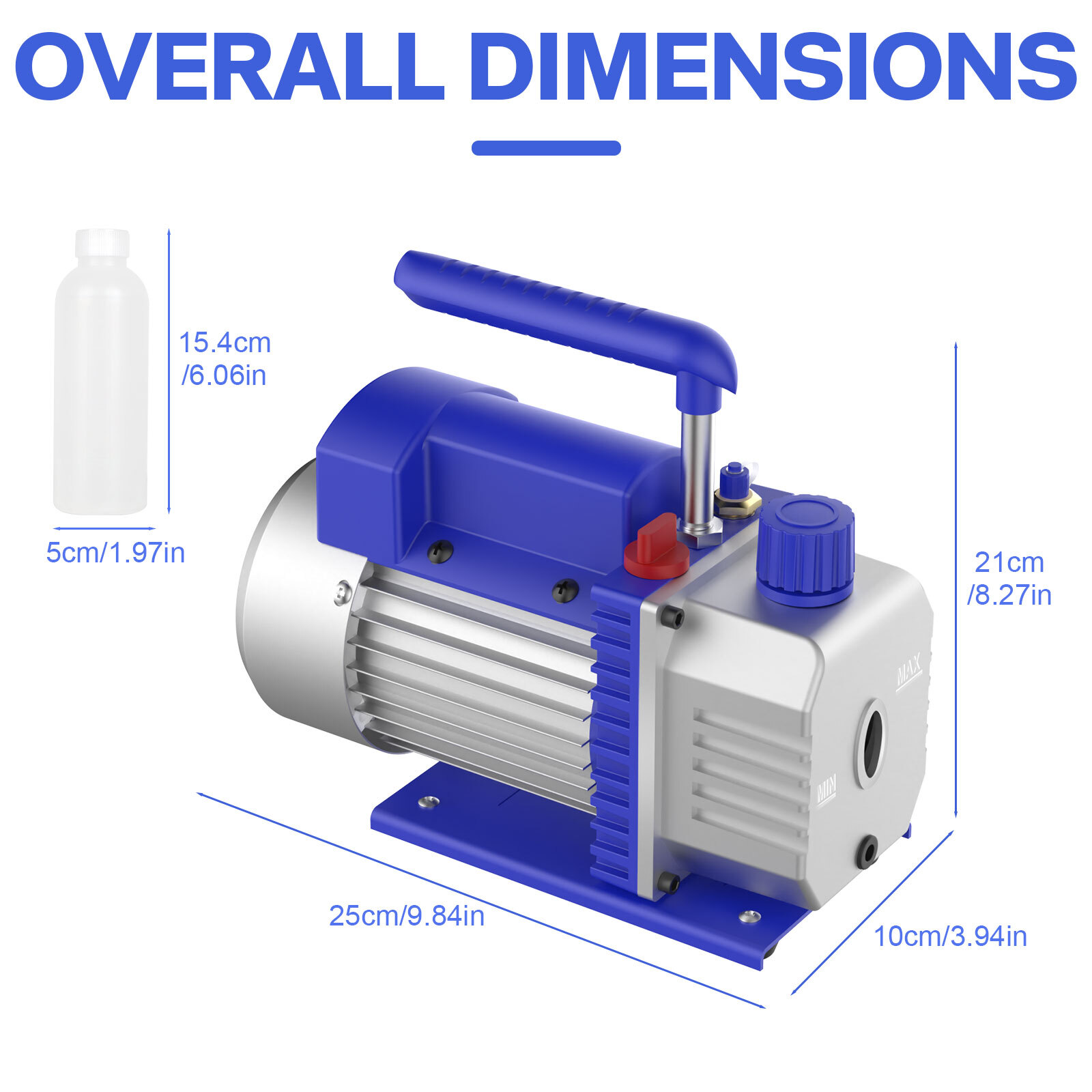 4 CFM 1/3HP Air Vacuum Pump HVAC Manifold Gauge Set AC A/C Refrigeration Kit US