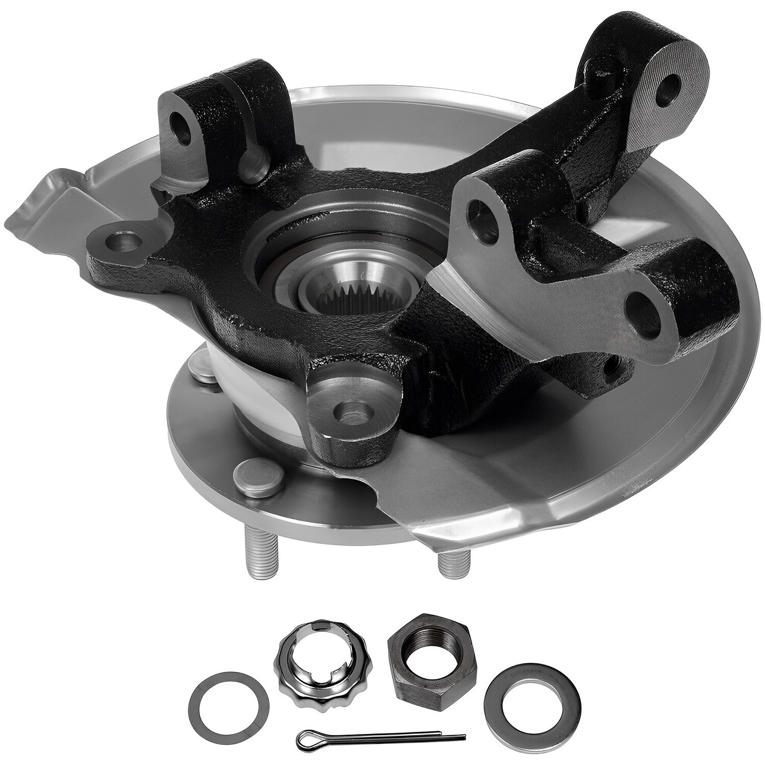 Front Steering Knuckle + Wheel Hub Bearings for 2007 - 2017 Jeep Patriot Compass