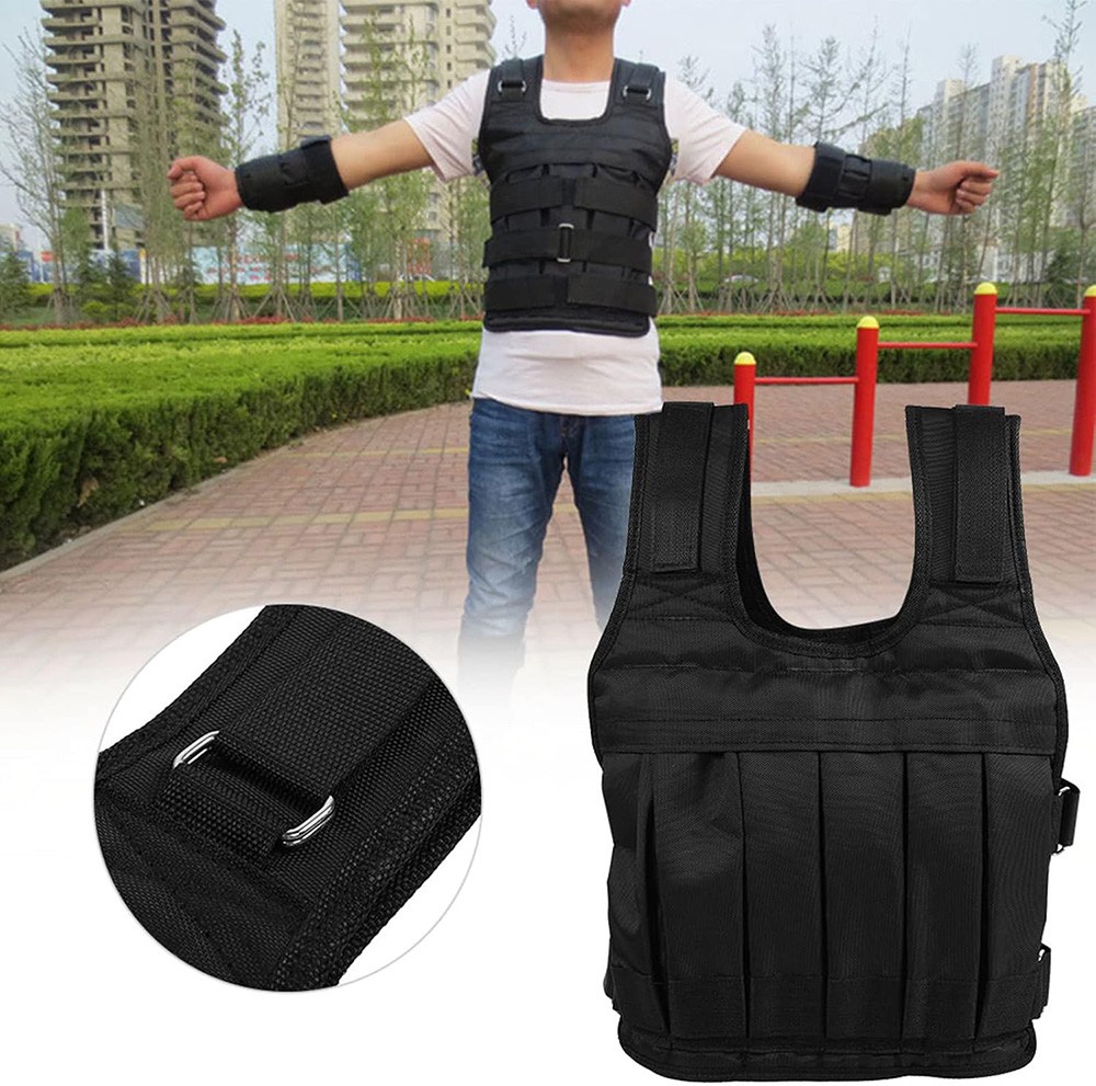 Exercise Weighted Vest Fitness Training Workout Sport 110lbs Weighted Adjustable