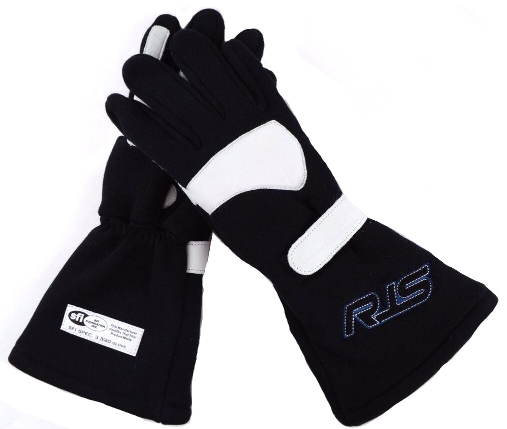 RJS RACING SFI 3.3/20 RACING GLOVES 3-2A/20 ELITE GLOVES SFI 20 BLACK SIZE LARGE
