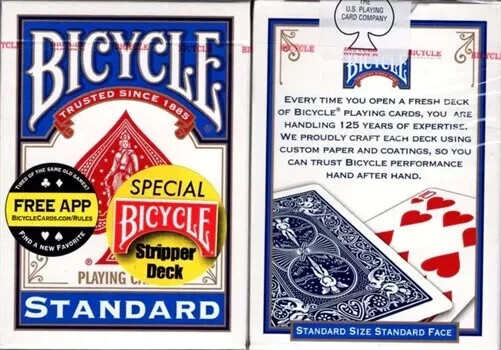NEW Bicycle STRIPPER DECK BLUE Playing Cards Magic Trick Sealed Tapered Magician
