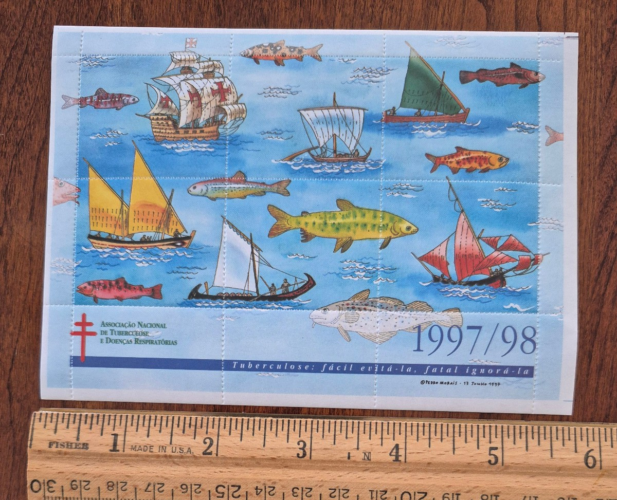 Portugal Christmas Seals Stamps Lot: 4 Full Sheets 1971-1999: FREE SHIPPING