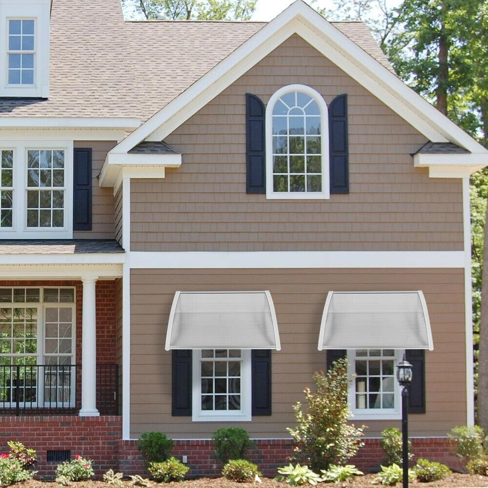 DIY 40" x 30" Window Awning Front Door Canopy Yard Rain Door Cover