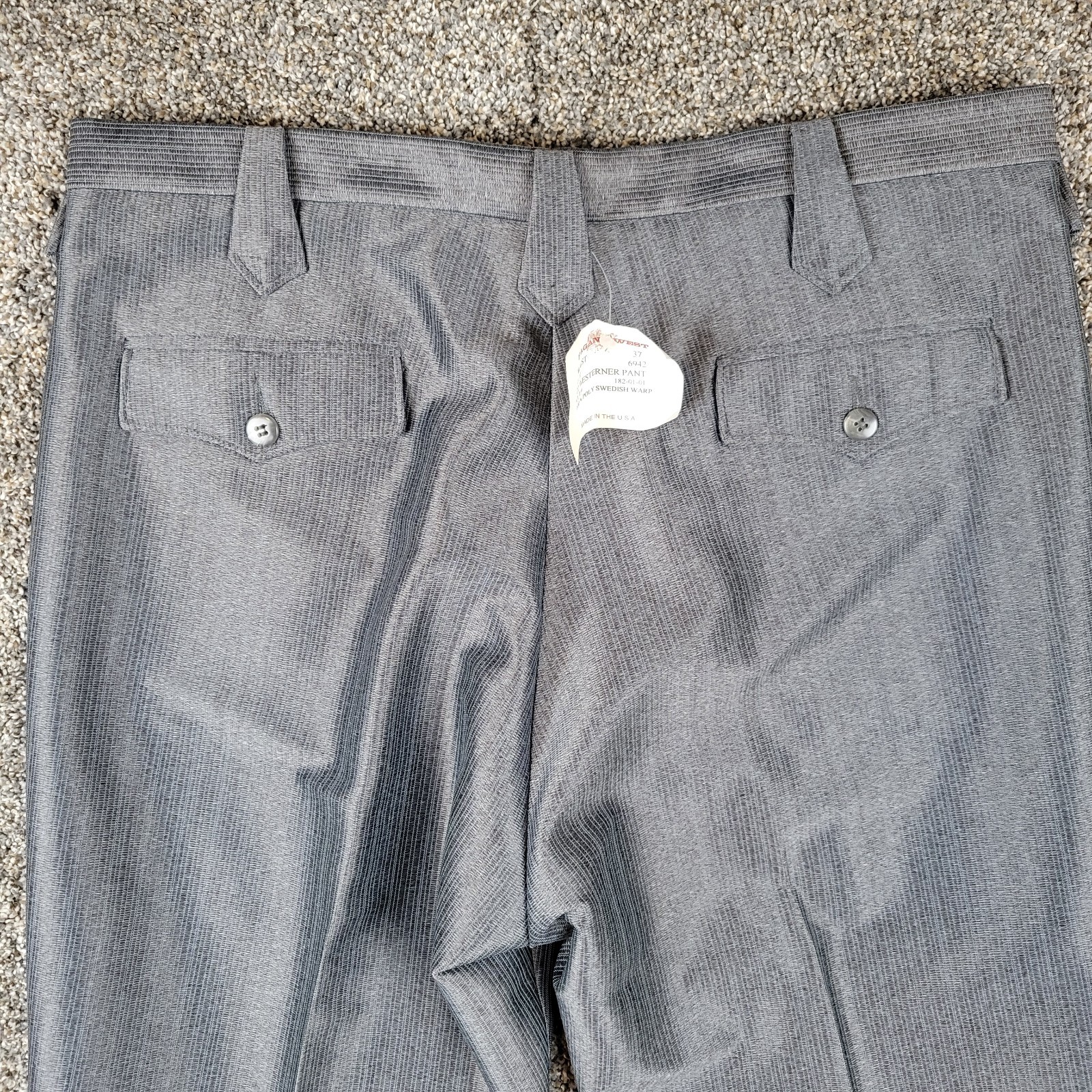 Vintage Pagano West Dress Pants Mens 37 Gray Westerner Swedish Wrap Unhemmed NWT