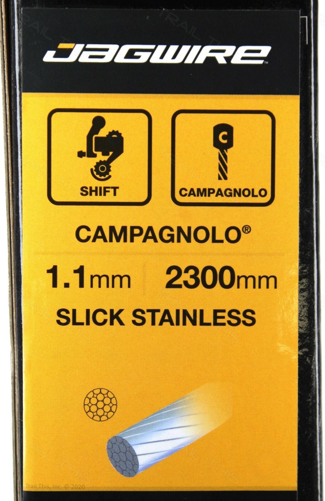 Two (2) x Jagwire Slick Stainless Derailleur Shift Cables 2300mm for Campagnolo
