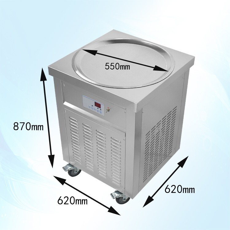 Kolice ETL Commercial ice cream roll machine, 22" (55cm ) Single Round ice pan