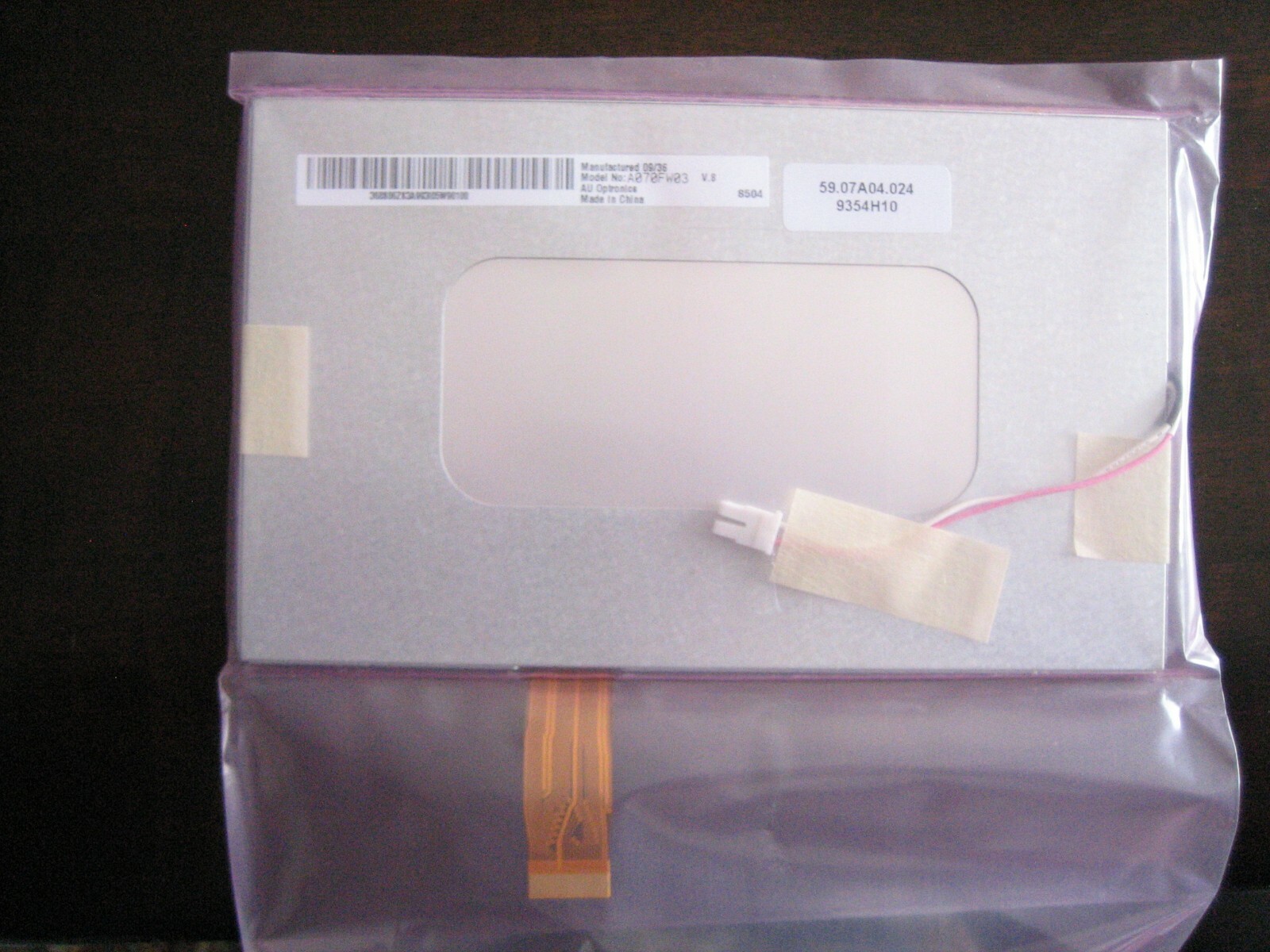 7" TFT LCD Screen Display Panel for AUO A070FW03 V8 480(RGB)×234