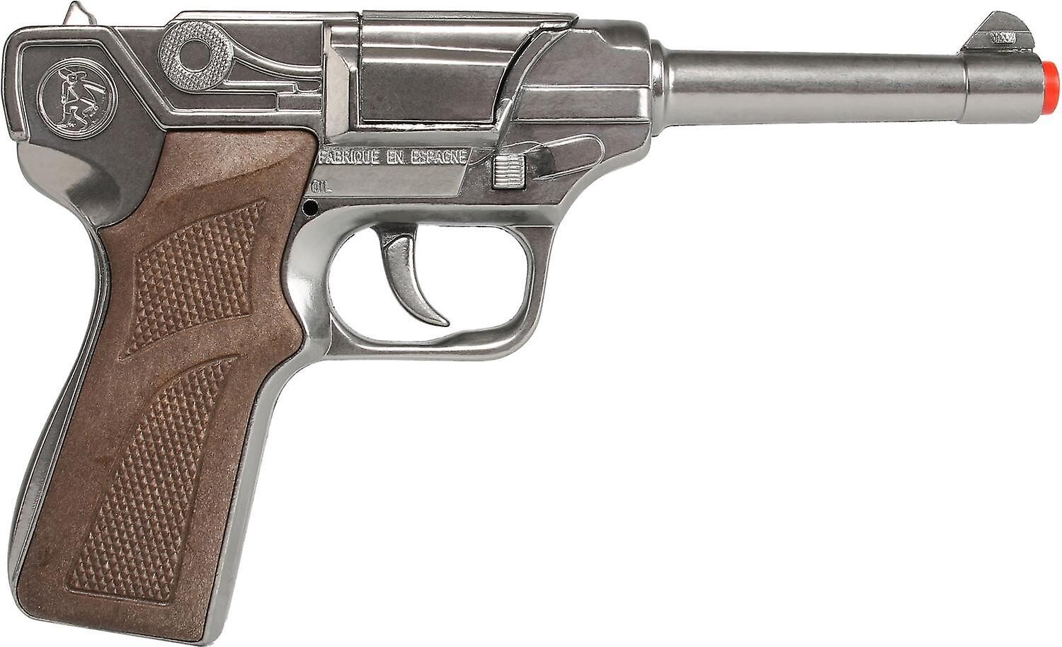 Gonher German Luger Style Police 8 Shot Diecast Cap Gun Made in Spain