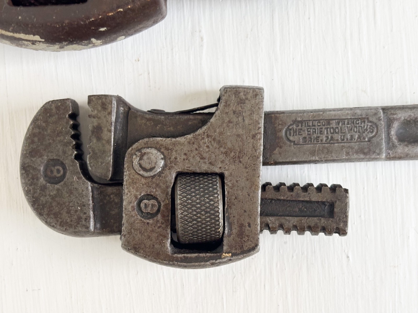 Set of Antique Wrenches—Stillson Pipe & Possible Coes Monkey Industrial Rustic