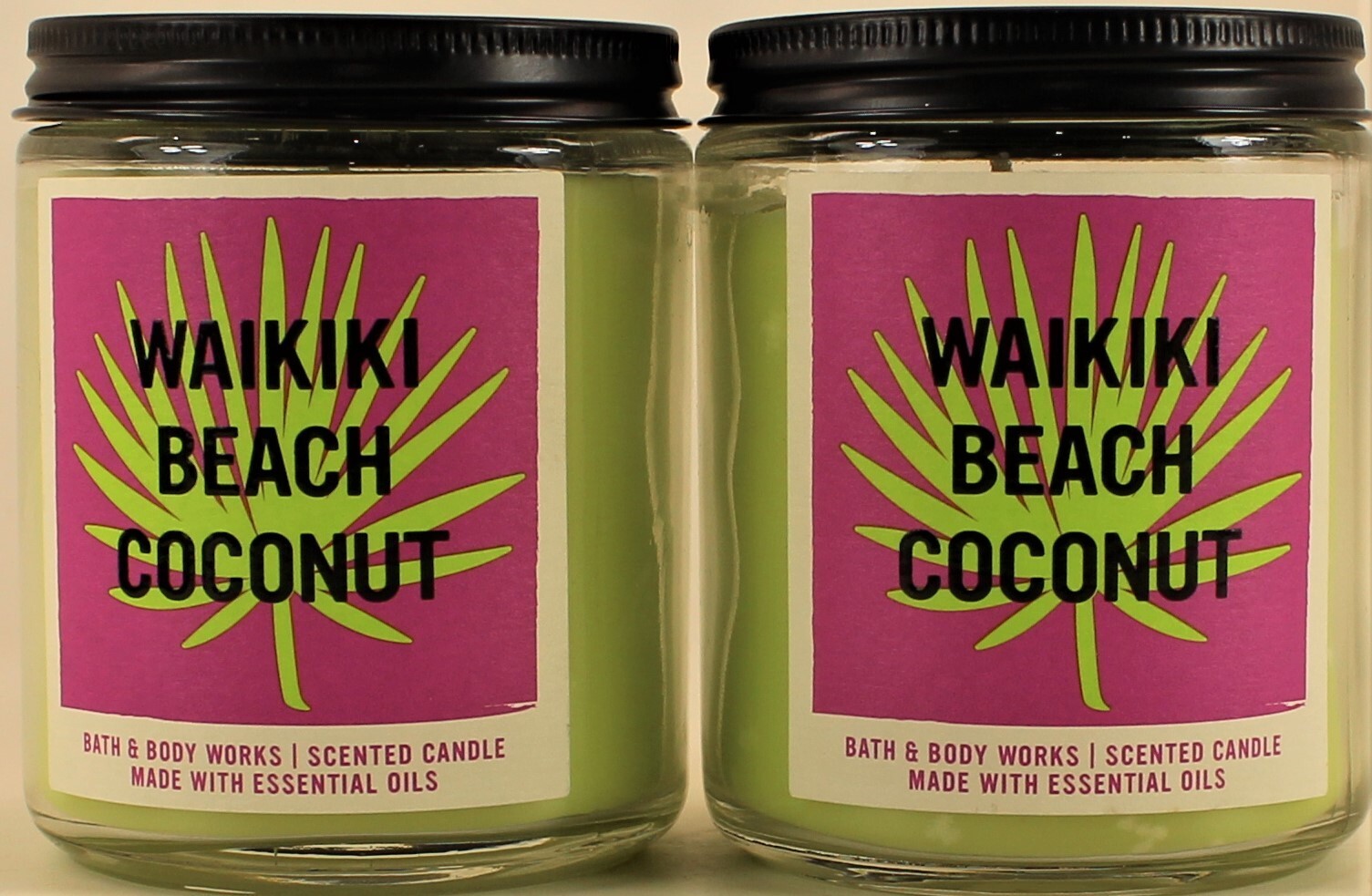 QTY 2 x Bath & Body Works WAIKIKI BEACH COCONUT Single Wick 7oz Scented Candle