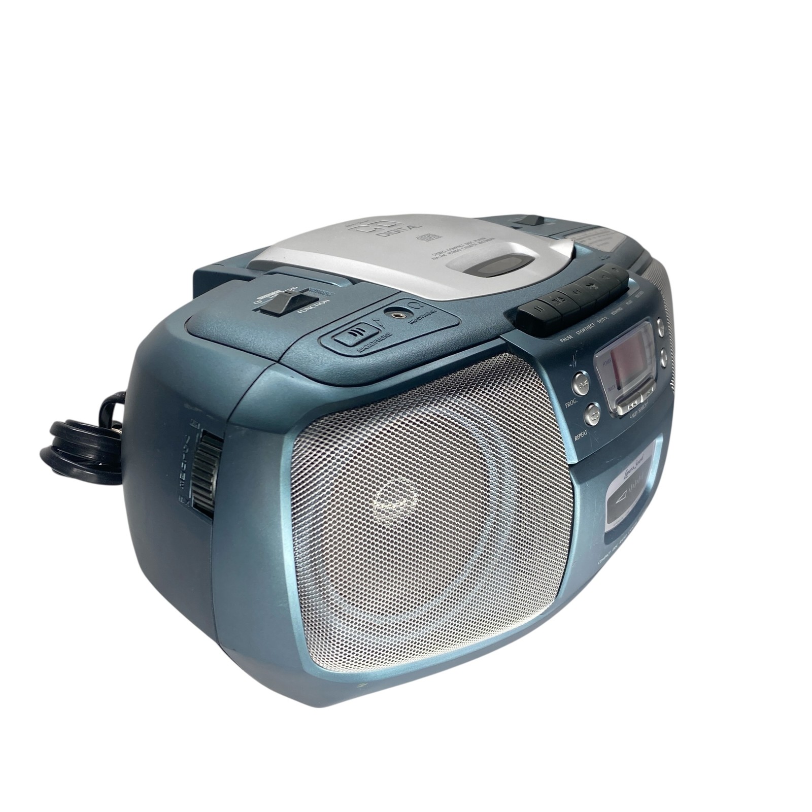 Ionexx Sound Portable CD Cassette Player Recorder AM/FM Radio Boombox Teal 2001