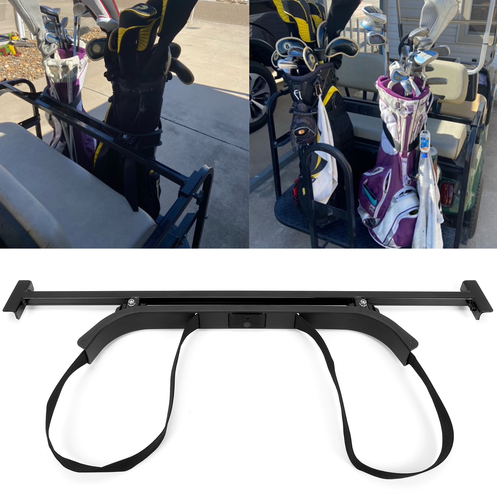 Universal Golf Bag Holder Bracket Attachment Cart Rear For EZGO Club Car Yamaha