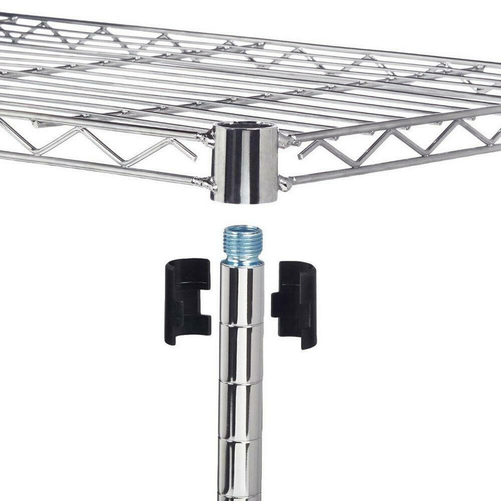 Chrome/Black 5-Shelf Steel Wire Tier Layer Shelving 72x36x14" Storage Rack