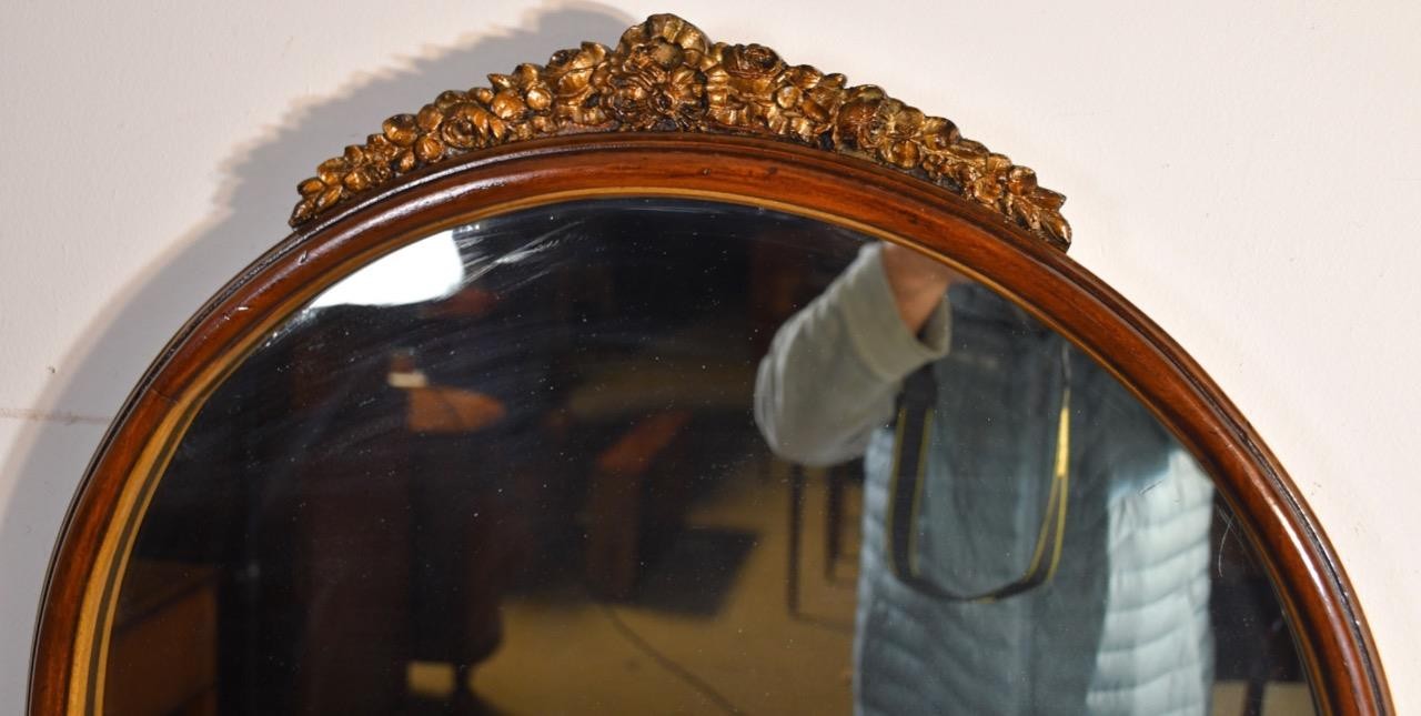 1920s SET of Antique French Satinwood Vanity Makeup table / Chair and Mirror