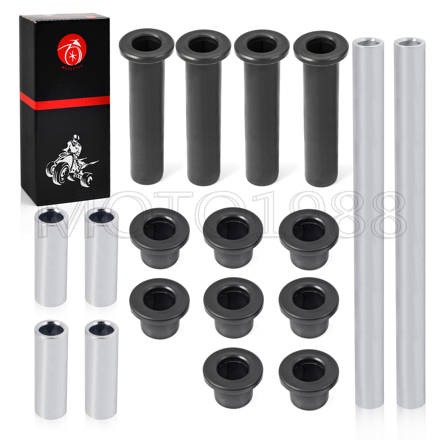 ALL 4 FRONT LOWER UPPER A-ARM BUSHING PIN KITS FOR CAN-AM COMMANDER 800 1000 4x4