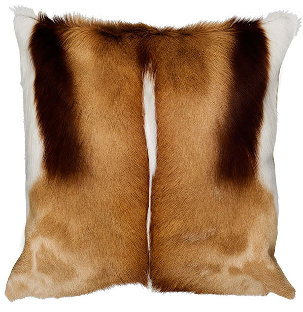 Springbok Skin Pillow Case 17x17" Springbok Skin Cushion Case Beige Backing