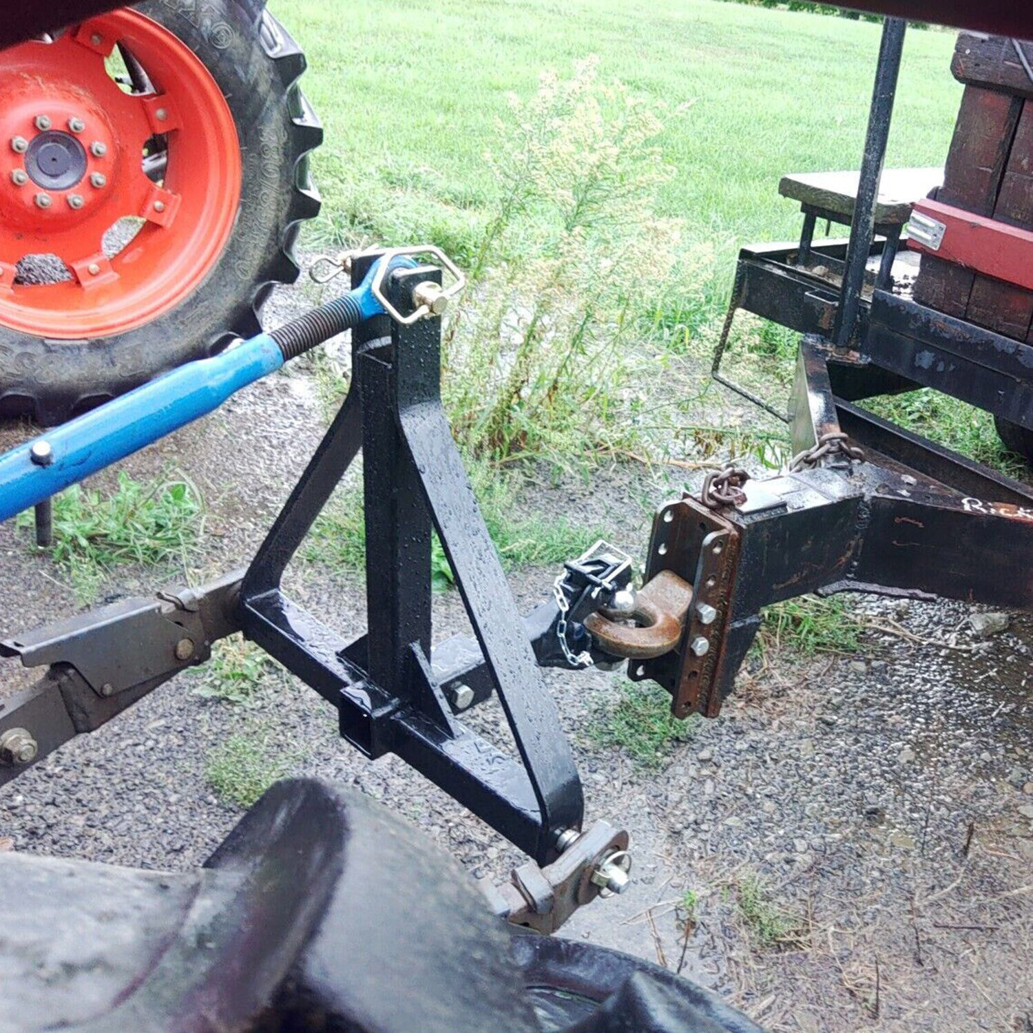 New For Category 1 Tractor Tow Drawbar Adapter 3 Point 2" Receiver Trailer Hitch