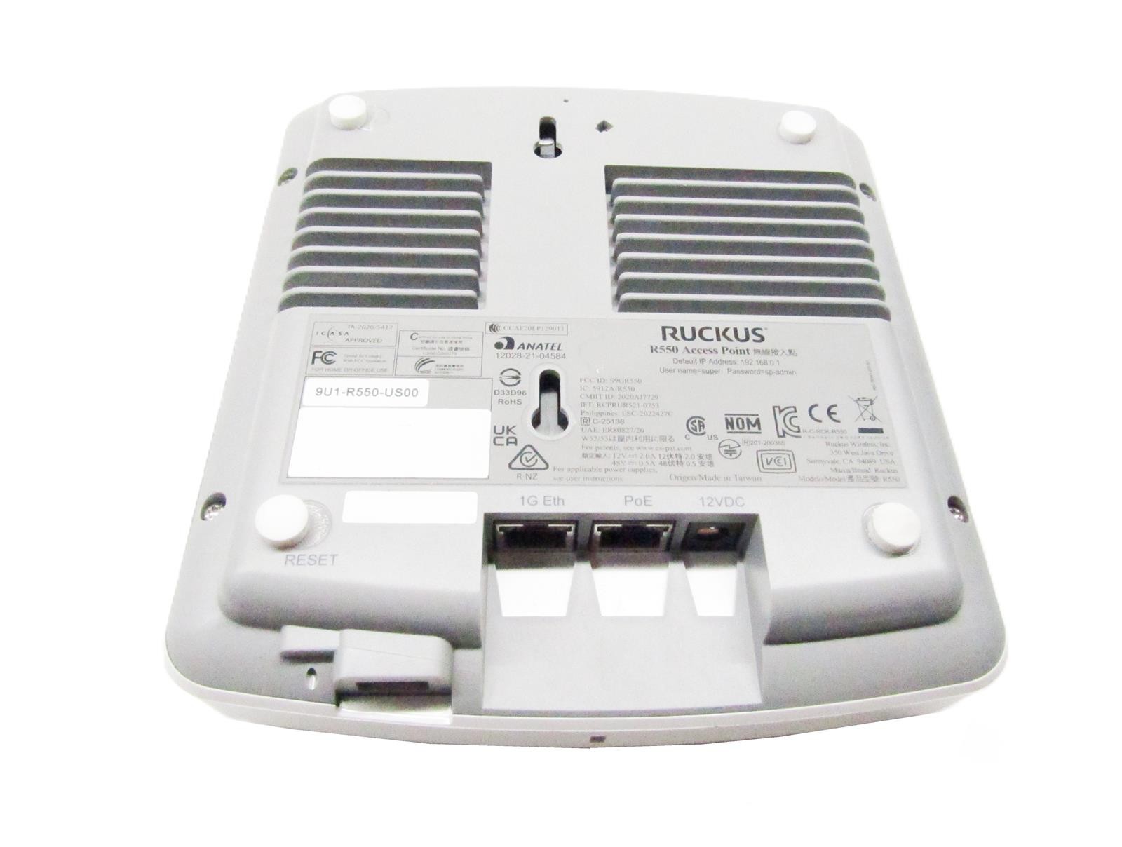 Ruckus 9U1-R550-US00 802.11ax DC / PoE Wireless Access Point